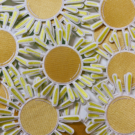 3.5" SUNSHINE - Embroidered Hat Patch (version 2): QTY 1