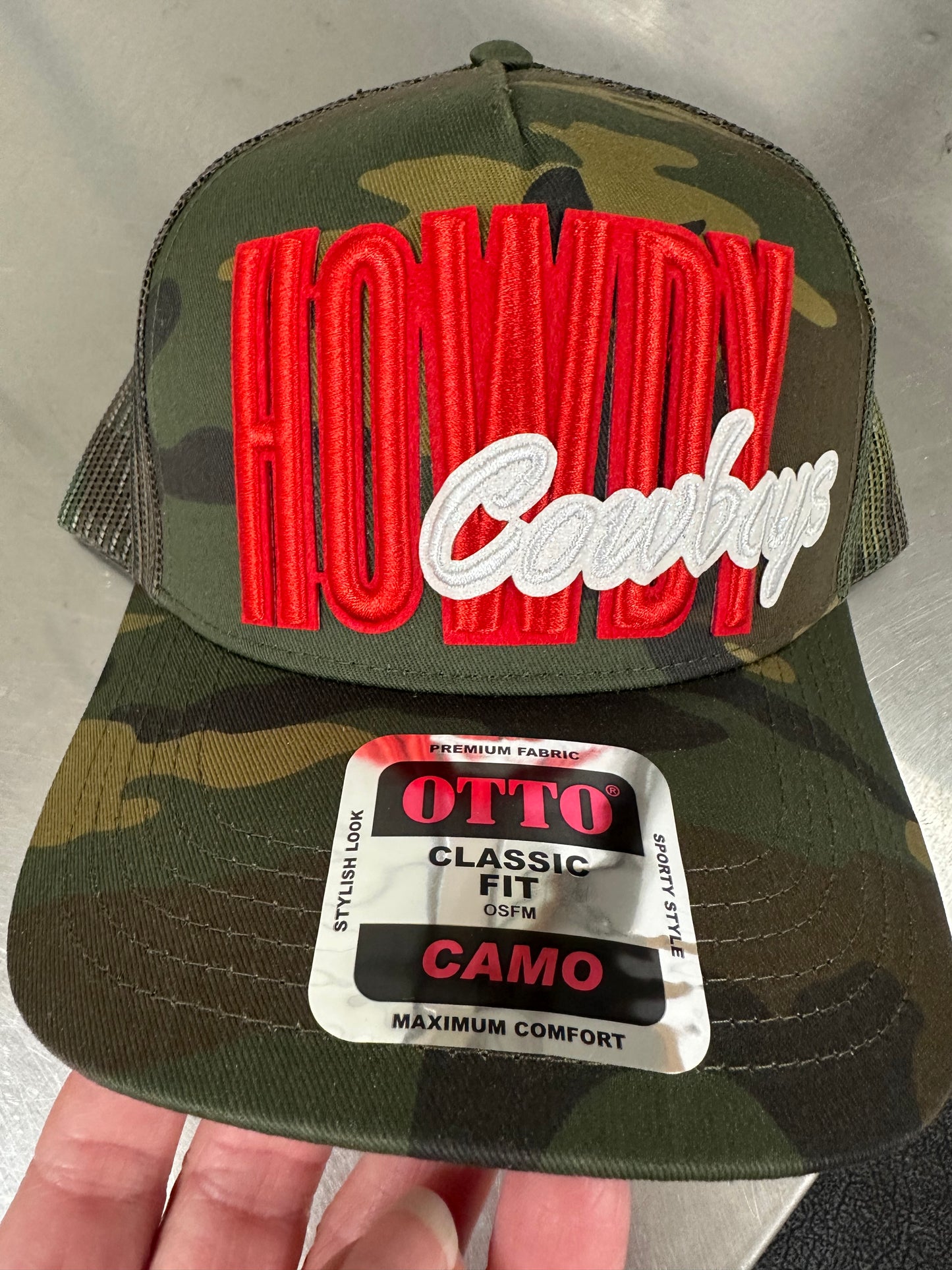 Howdy Cowboys 3D Puff Camo Trucker