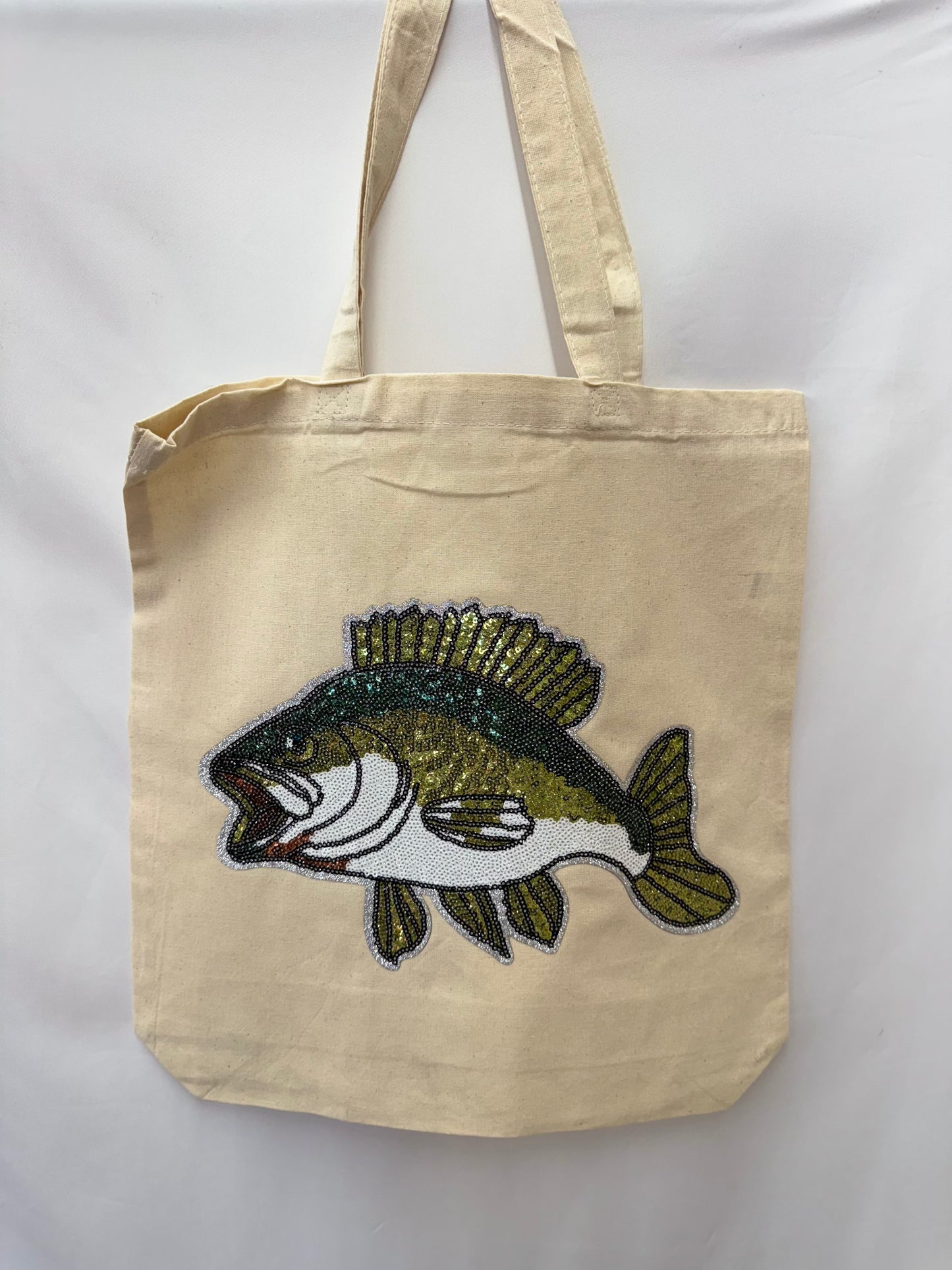 Canvas Tote with Sequin Fish