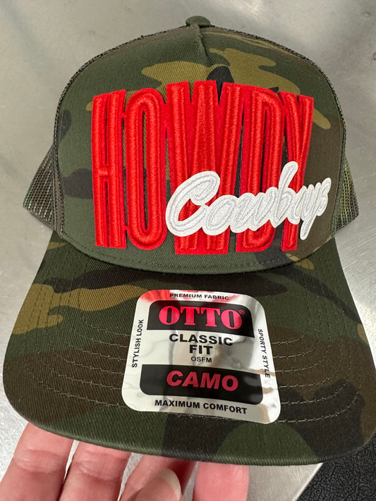 Howdy Cowboys 3D Puff Camo Trucker