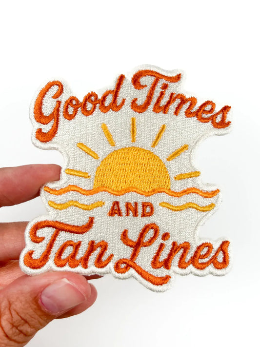 Good Times and Tan Lines Patch – Embroidered Iron On Beach