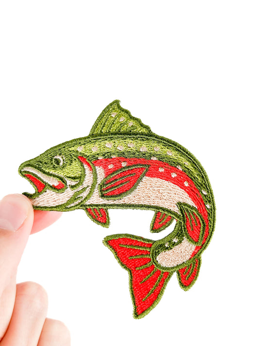 Brook Trout Patch – Embroidered Iron-On Fisherman Patch