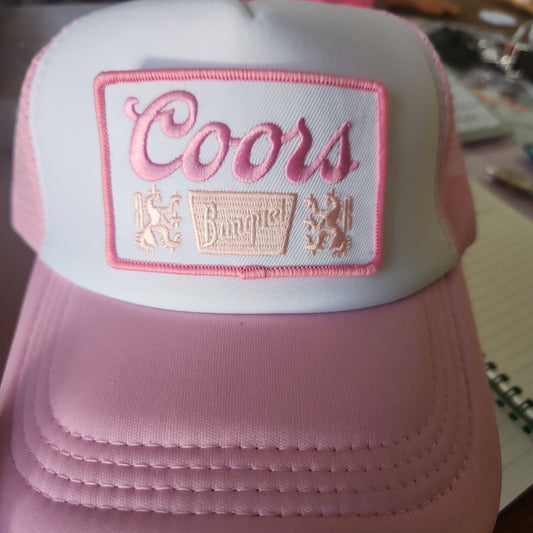 Pink Beer Girly Iron-On PATCH: Single Patch