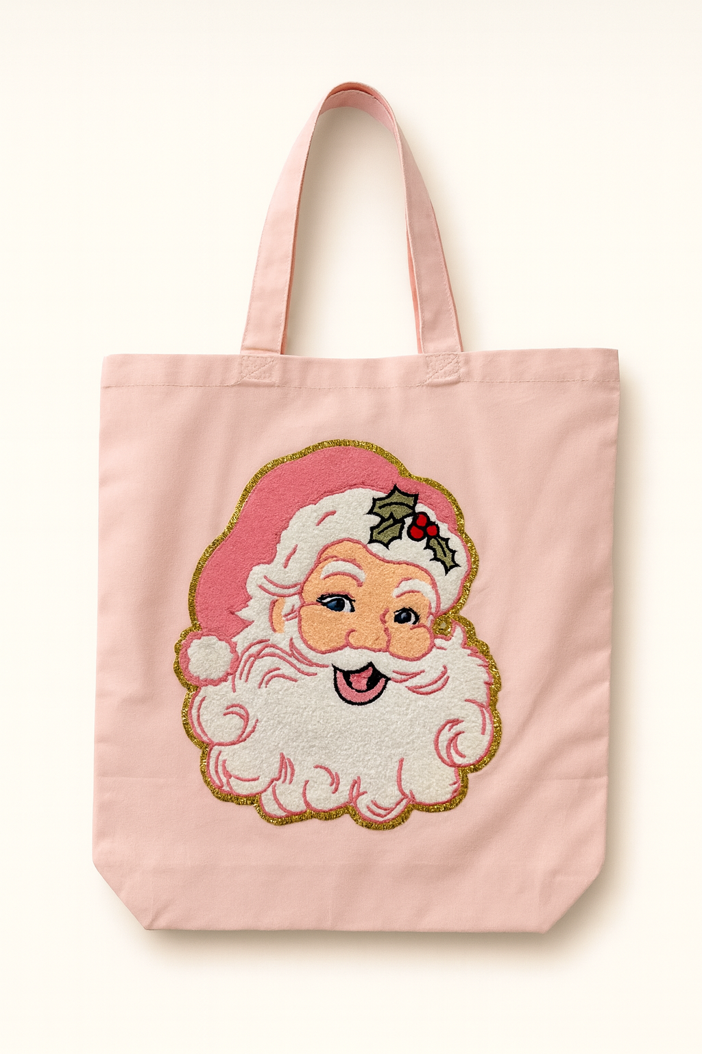 Pink Vintage Santa Tote Bag